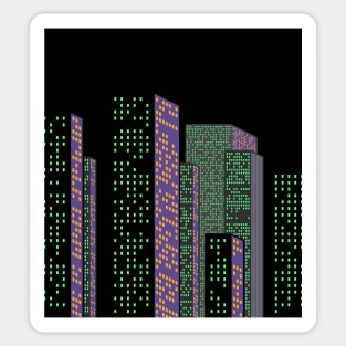 City Skyline at night Sticker